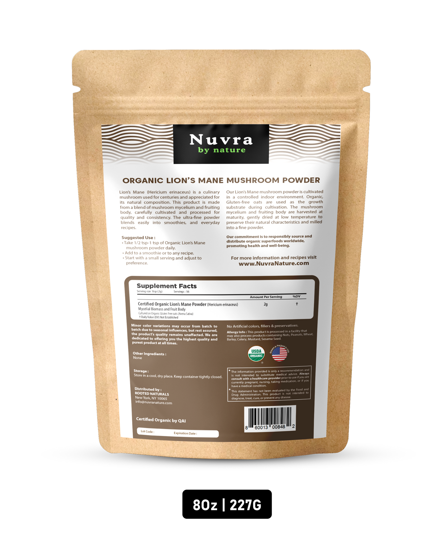 Organic Lion's Mane Mushroom Powder