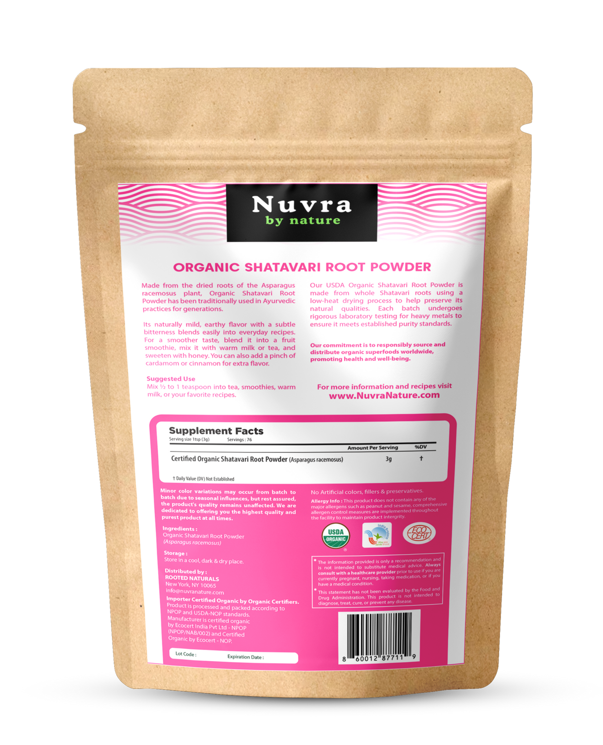 Organic Shatavari Root Powder